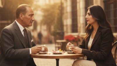 **HANAKLI ATATÜRKLE KAHVE İÇTİ.. 